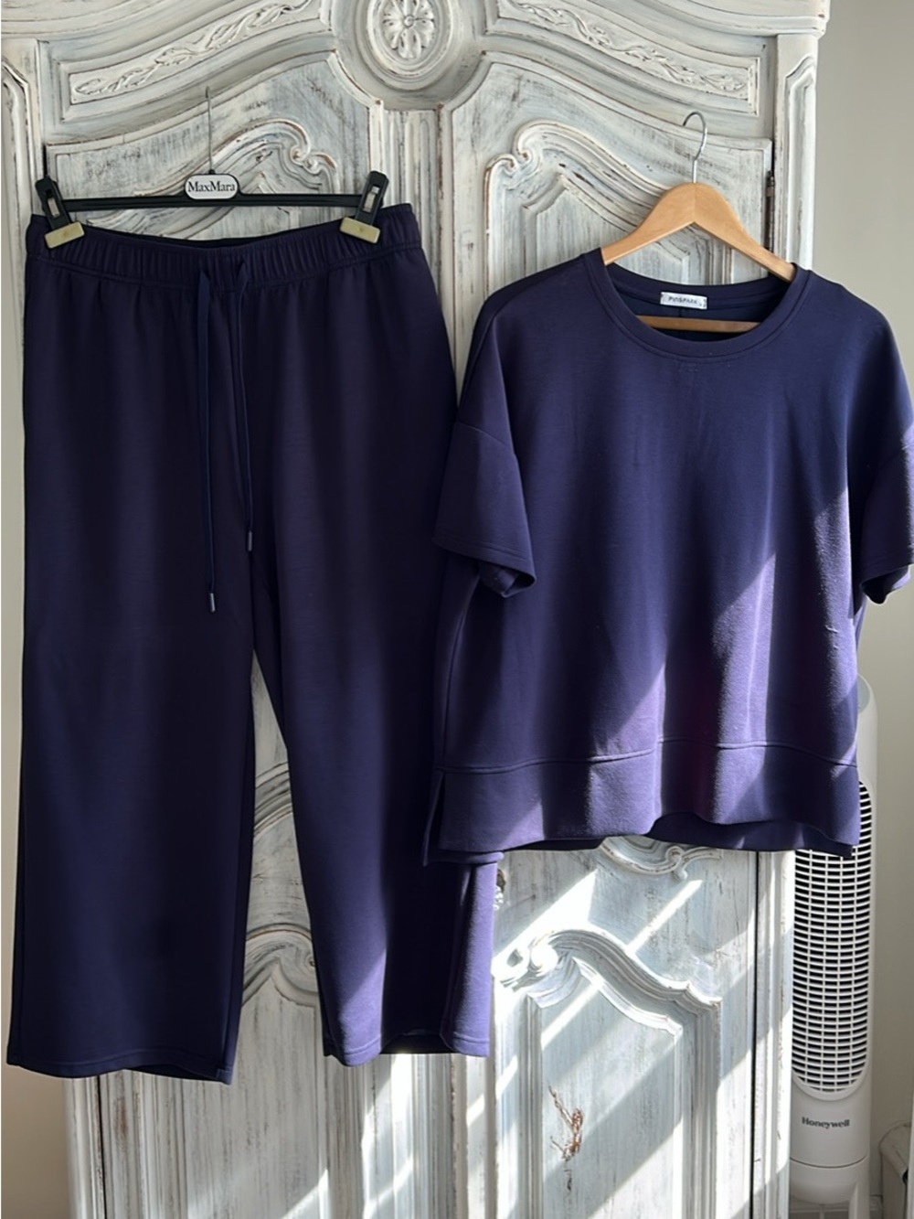 Navy Drawstring Wide-Leg Track Pants - Picture 1 of 1